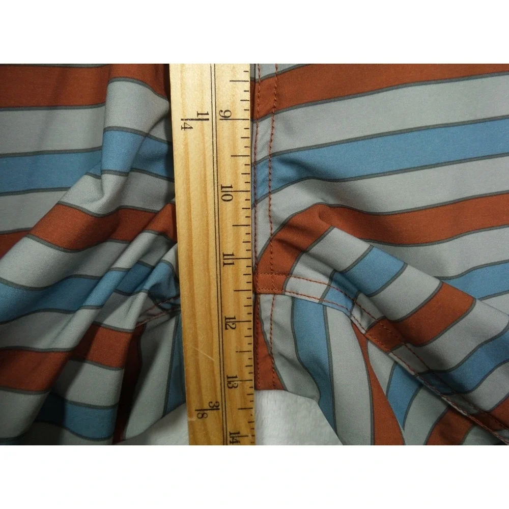 Captain‎ Fin Shorts Mens Size 32 Orange Blue Striped Stretch Boardshorts NWT